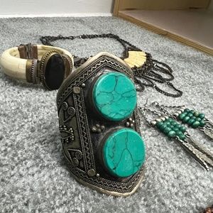 Turkish Turquoise Silver Bangle Bracelet Cuff